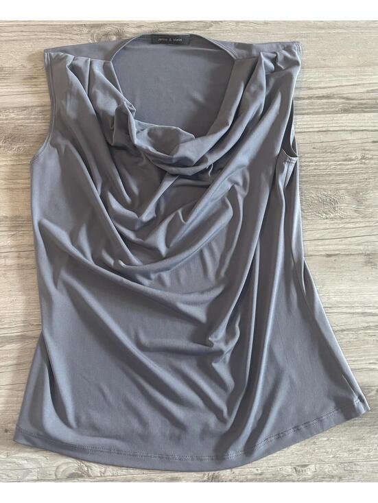 Jennie & Marlis Sweaters - Jennie & Marlis Sleeveless Gray Cowl Neck Top